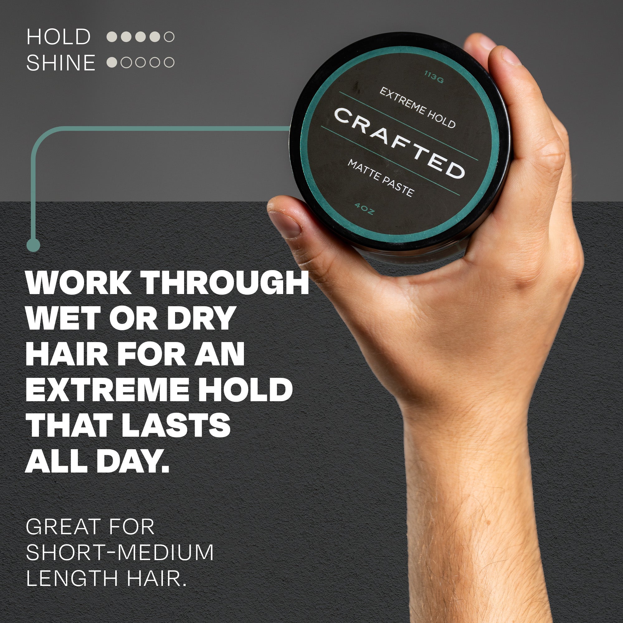 CRAFTED Extreme Hold Matte Paste 4oz - TheSalonGuy