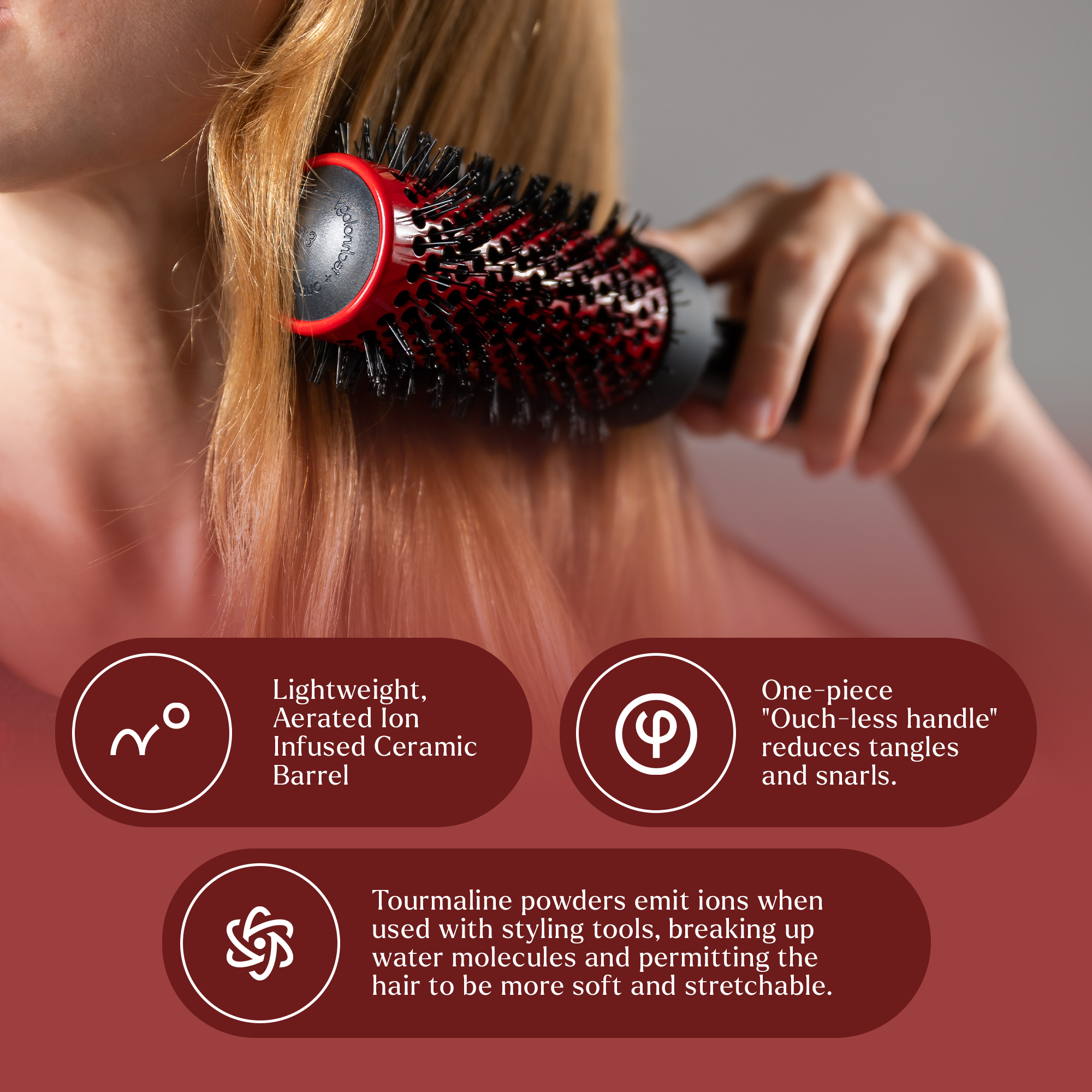 Ion Infused Ceramic Round Brush 2.5" TheSalonGuy