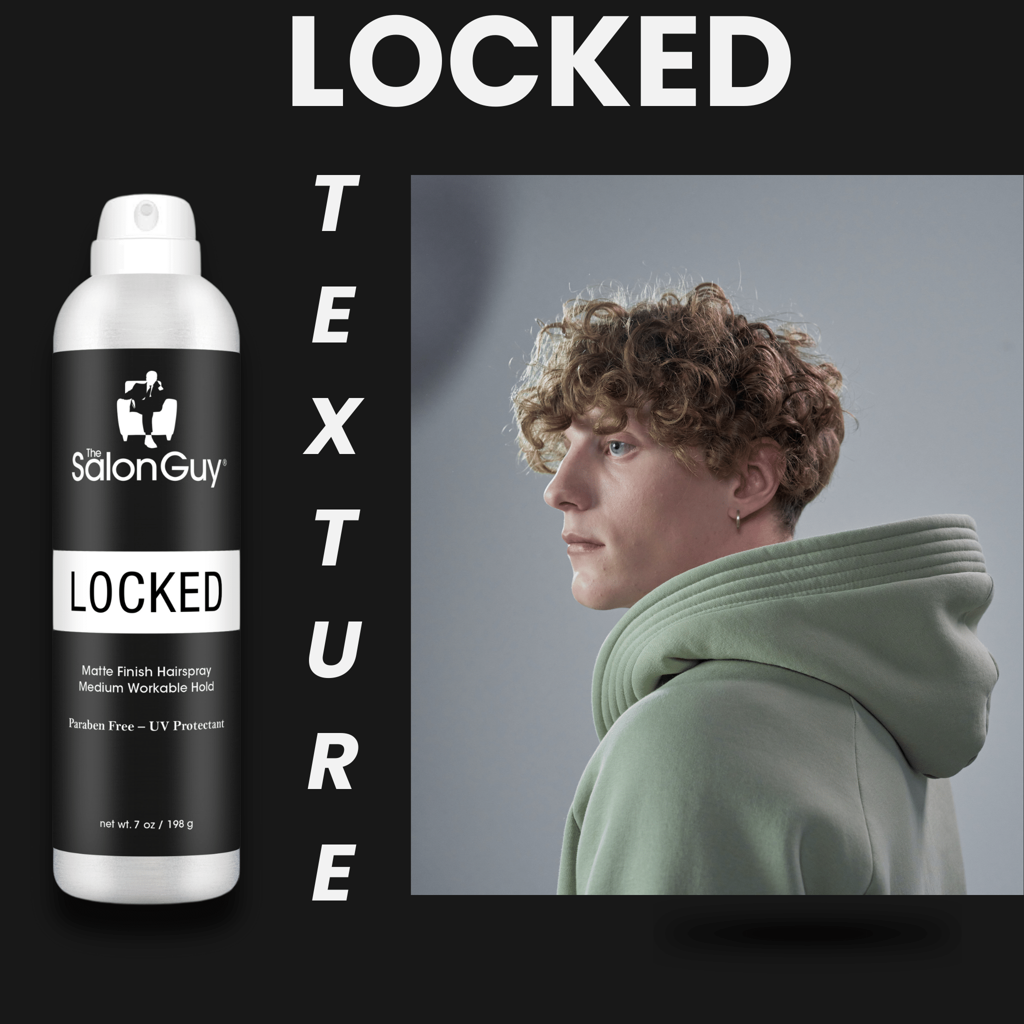 LOCKED Matte Finish Medium Hold Hairspray Original Version - TheSalonGuy