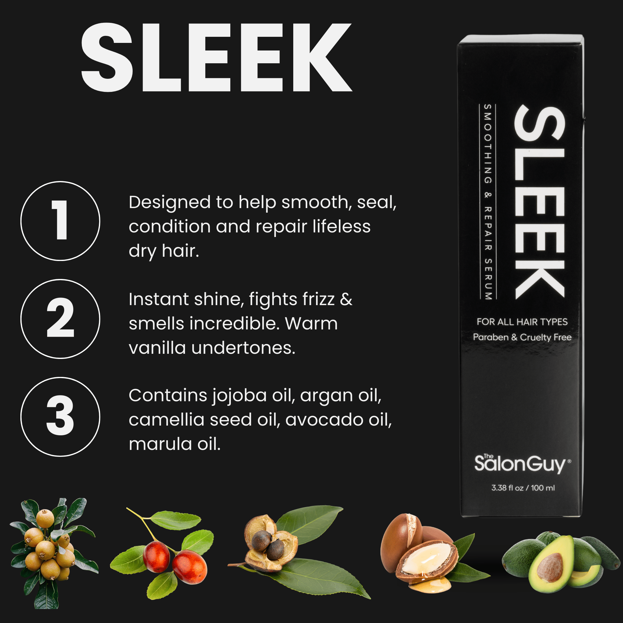 SLEEK Smoothing and Hair Repair Serum – Lightweight Frizz Control - TheSalonGuy
