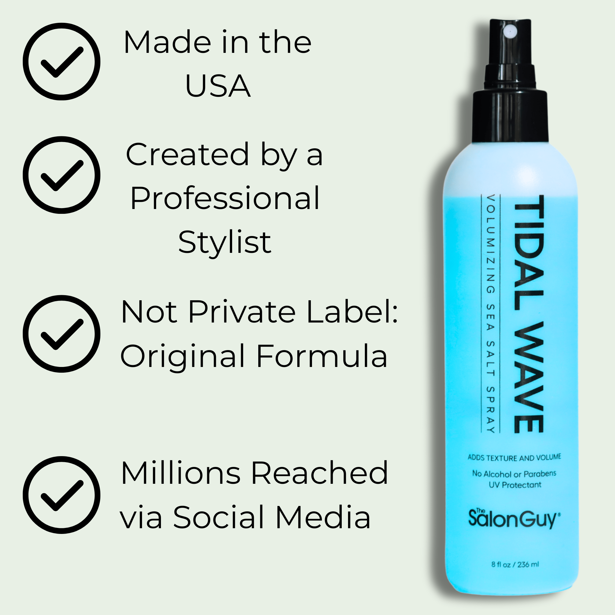 TheSalonGuy Tidal Wave Sea Salt Spray for Hair | Adds Volume, Texture & Thickness | Beach Waves for Men & Women - TheSalonGuy