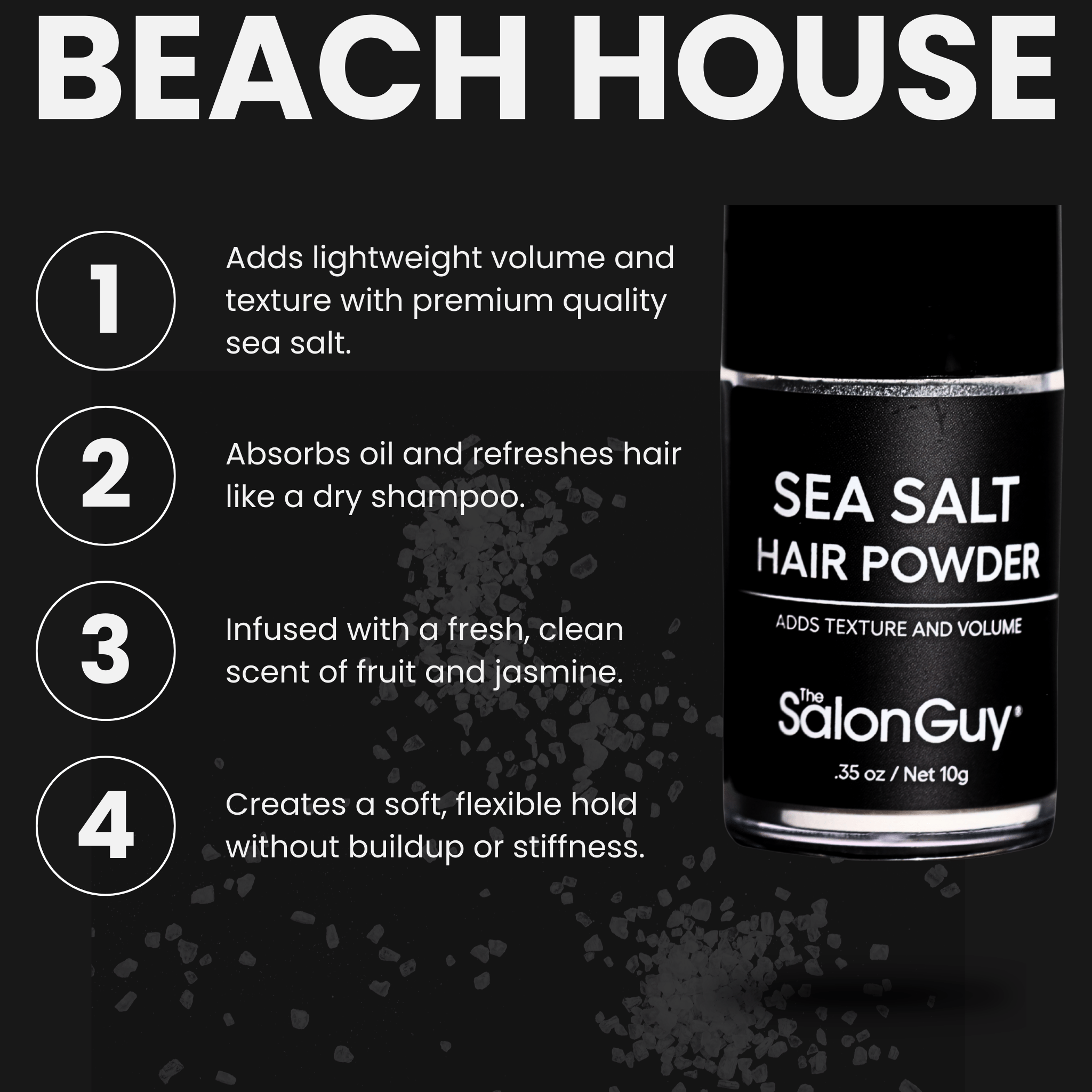 Beach House Sea Salt Hair Powder – Adds Volume and Texture - TheSalonGuy