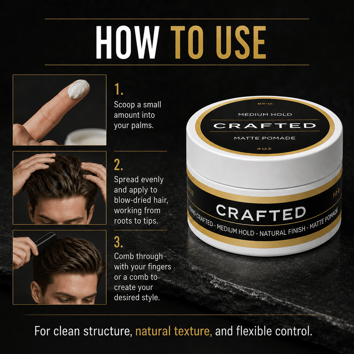 CRAFTED Matte Pomade - TheSalonGuy