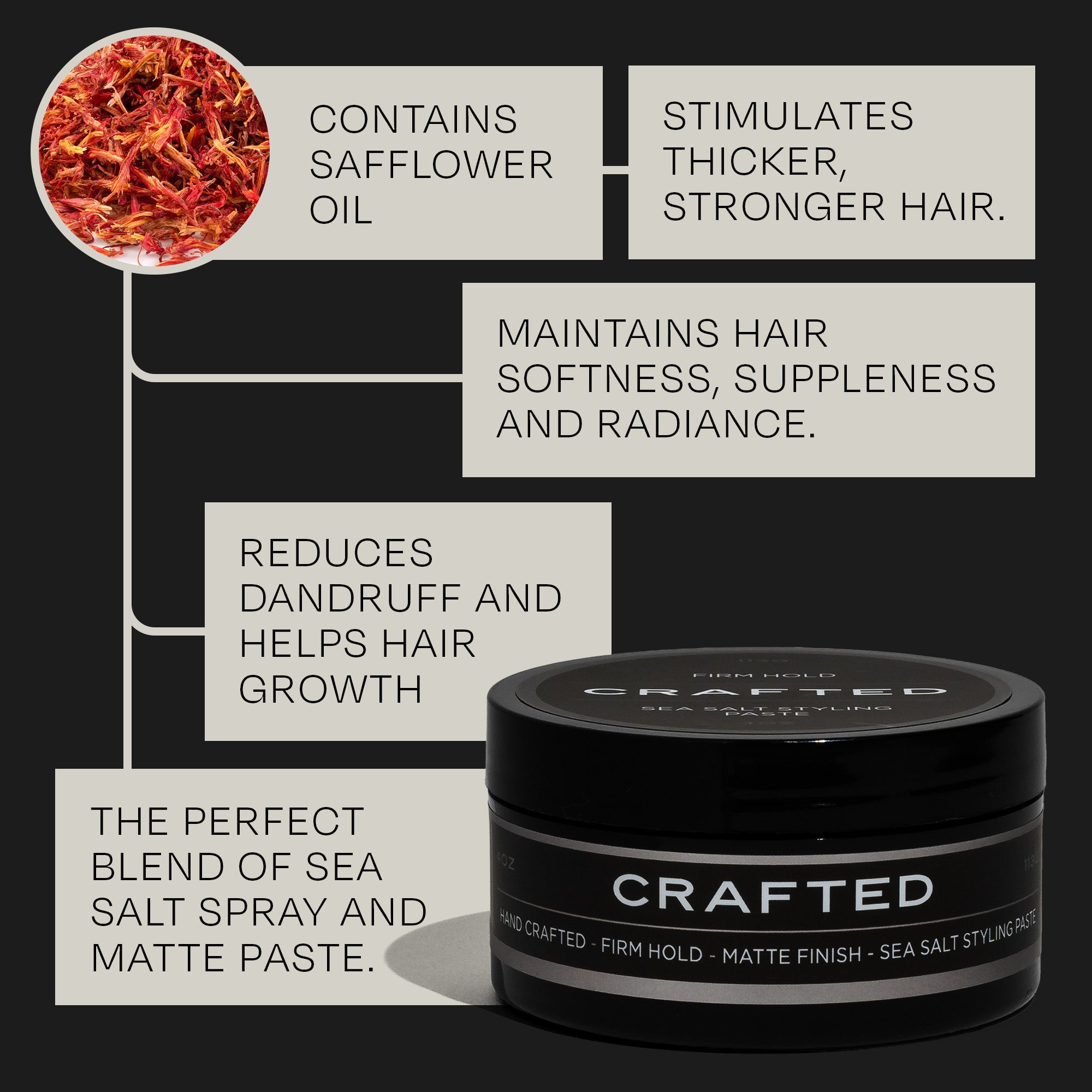 CRAFTED Sea Salt Matte Paste 4oz - TheSalonGuy - TheSalonGuy