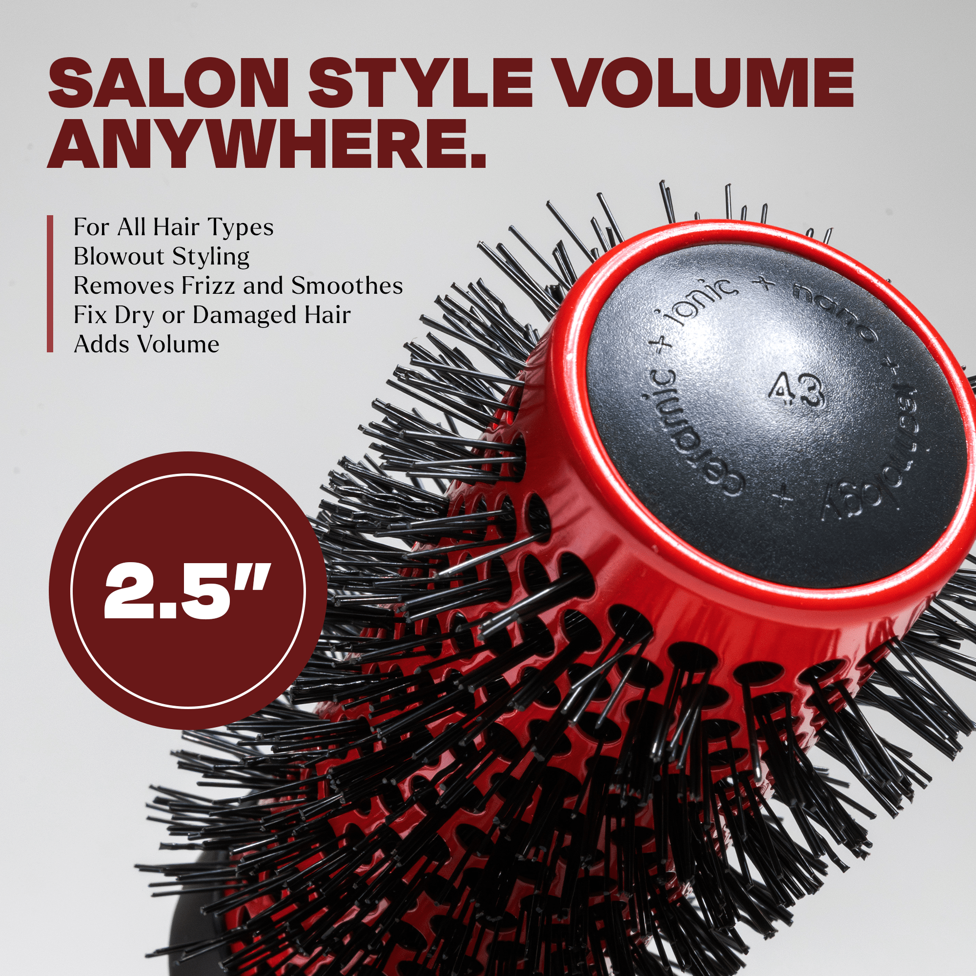Ion Infused Ceramic Round Brush 2.5" TheSalonGuy - TheSalonGuy